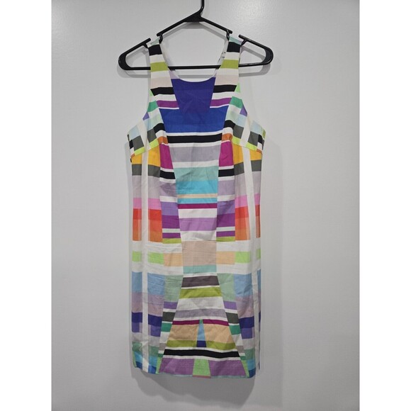 Trina Turk Mod Colorblock Sleeveless Sheath Dress Vibrant Multicolor Mini Size 4 - Picture 2 of 11
